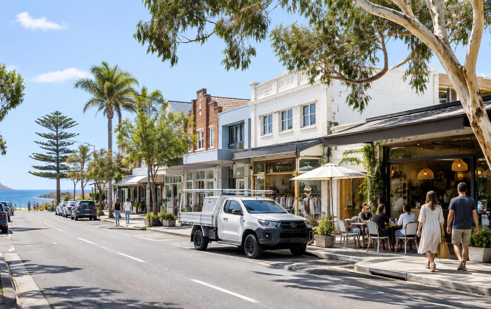 Independent businesses on an Australian coastal high street